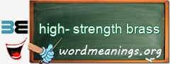 WordMeaning blackboard for high-strength brass